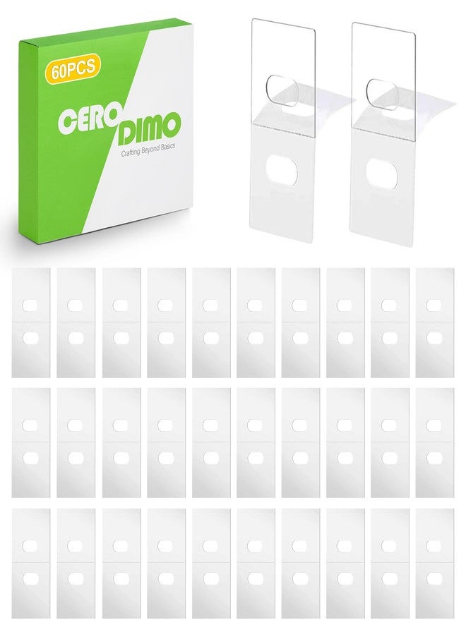 CeroDimo 60 Pcs Clear Vertical Blind Repair Tabs - 1.18x1.18 Inch Slat Reinforcement Patches with Self-Adhesive Backing - Peel & Stick Fixers for Broken Blind Holes (Makes 30 Repairs) - Image 1